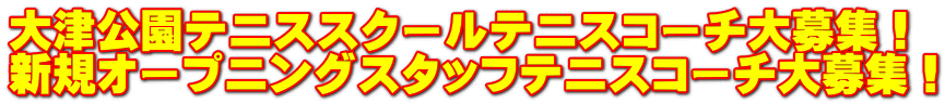 大津公園テニススクールテニスコーチ大募集！ 新規オープニングスタッフテニスコーチ大募集！