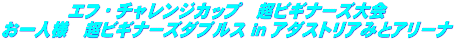 エフ・チャレンジカップ　超ビギナーズ大会 お一人様　超ビギナーズダブルス ｉｎ アダストリアみとアリーナ