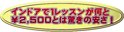 インドアで1レッスンが何と ￥2,500とは驚きの安さ！