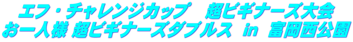 エフ・チャレンジカップ　超ビギナーズ大会 お一人様 超ビギナーズダブルス  ｉｎ  富岡西公園