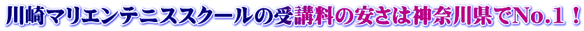 川崎マリエンテニススクールの受講料の安さは神奈川県でNo.1！