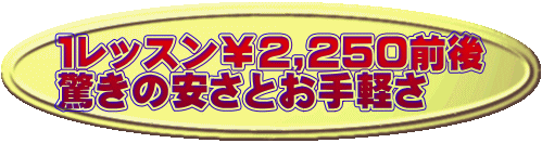 1レッスン￥2,250前後 驚きの安さとお手軽さ