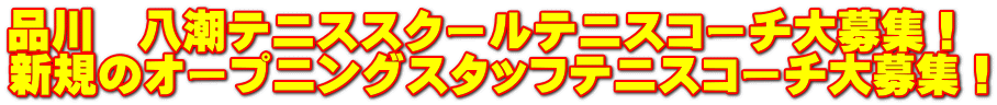 品川　八潮テニススクールテニスコーチ大募集！ 新規のオープニングスタッフテニスコーチ大募集！