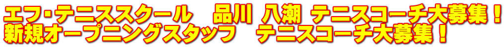 エフ・テニススクール　品川 八潮 テニスコーチ大募集！ 新規オープニングスタッフ　テニスコーチ大募集！